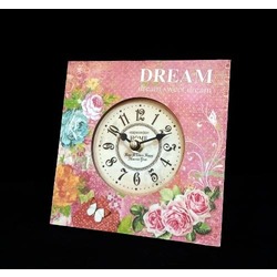 MUTFAK SAATLERİ SERİSİ-MB KARE DREAM TEMALI MASA-DUVAR SAATİ-KÜÇÜK-16*16*3 CM