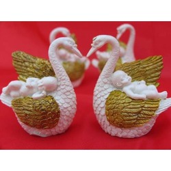HEDİYELİK › KARIŞIK › Melek Figürler-QQC 4LÜ BEBEK VE KUĞU>>6.5X3.5X7 CM.