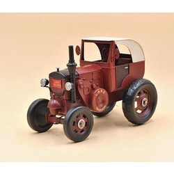 Jayland Metal Eskitilmiş Retro Klasik Kırmızı Traktör-Jayland Serisi-28*16*20 CM