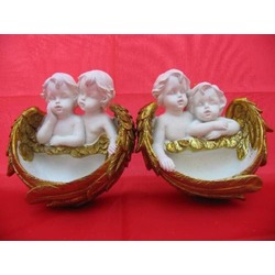 Melek Figürler-QQC 2Lİ DUVAR MOTİFİ MELEK>>11X5.5X11.7 CM