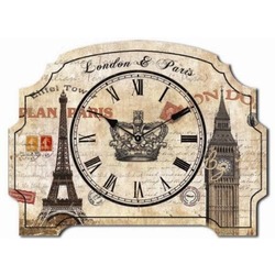 MUTFAK › AHŞAP SAATLER › Saatler-MB LONDON TEMALI DUVAR SAATİ-KÜÇÜK-24*18*3 CM