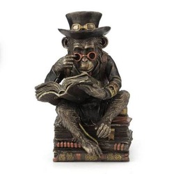 WISE Veronese Serisi-WISE KİTAP OKUYAN SEMPANZE-11.5*13.5*19.5 CM