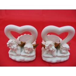 Melek Figürler-QQC 2Lİ MELEK T-LIGHT>>7.5X9.5X8 CM