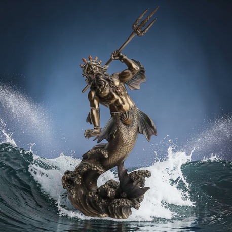 Wise Veronese Poseidon Biblo 17x13,5x30,5 cm Mitolojik Dekoratif Obje