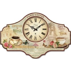 MUTFAK › AHŞAP SAATLER › Saatler-MB PARİS TEMALI DUVAR SAATİ-40*26*3,5 CM