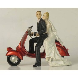 WISE Veronese Serisi-WISE GELİN DAMAT MOTORSIKLETE BİNİYOR-15*18*8,5 CM