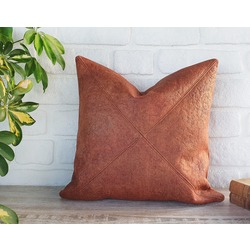 Taş dokulu terracotta yastık kılıfı -kalın kumaş -3 farkı ebat mevcut