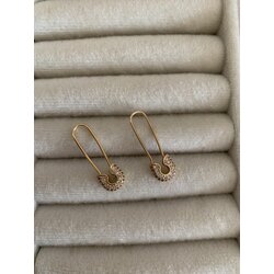 VİP ÇENGELLİ İĞNE TASARIM KÜPE GOLD 