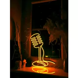 Mikrofon Neon Duvar Dekoru
