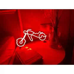 Chopper Motosiklet Neon Duvar Dekoru