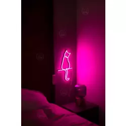 Kedi Neon Duvar Dekoru