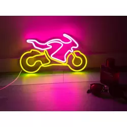 Motorsiklet Sürücü Neon Duvar Dekoru