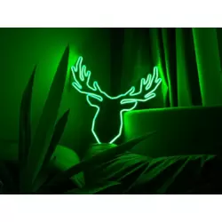 Geyik Boynuzlu Neon Duvar Dekoru