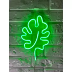 Yeşil Yaprak Neon Duvar Dekoru