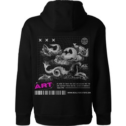 Kapüşonlu Sweetshirt XXX ART Baskılı Hoodie