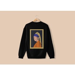 Portre Baskılı Sweetshirt 