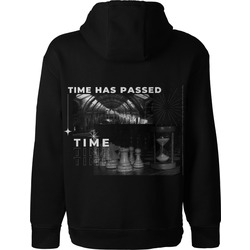 Kapüşonlu Sweetshirt Time Has Passed Baskılı Hoodie