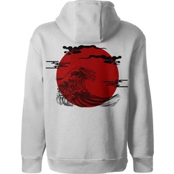 Kapüşonlu Sweetshirt Japon Damga Baskılı Hoodie