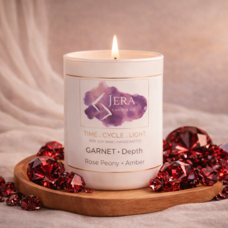 GARNET - Depth | Rose Peony + Amber | %100 Doğal Soya ve Hindistan Cevizi Mum