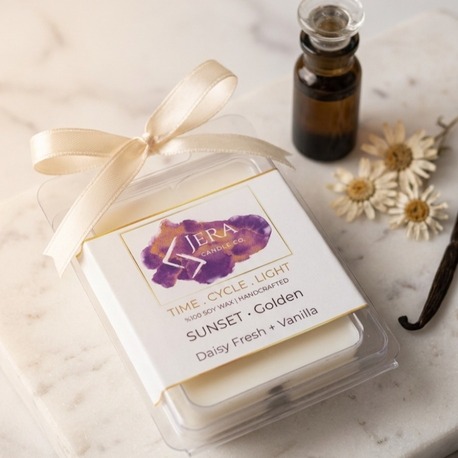 Jera SUNSET Soya Wax Melt ( 6'lı )- Daisy Fresh & Vanilla Kokulu Doğal Aromaterapi Mum Tabl