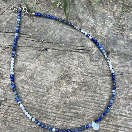 Lapis Lazuli & Ay Taşı Kolye