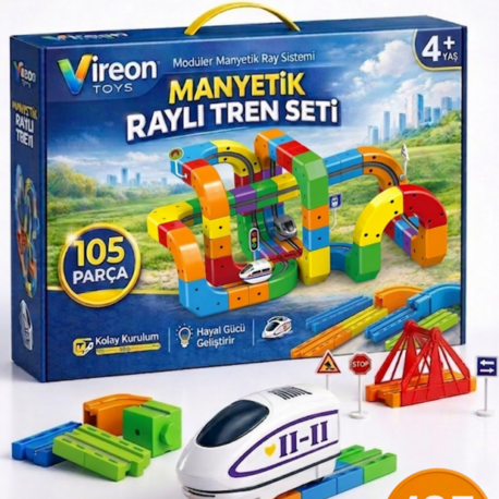 105 parça manyetik raylı tren seti