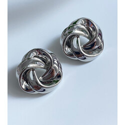 Silver  yuvarlak küpe 