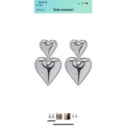 2’li mini kalp silver küpe