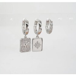3’lü set kuzey yıldızı kare silver