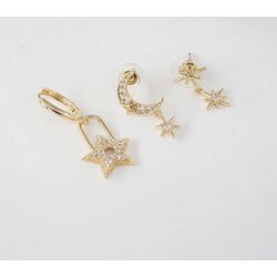 Ay yıldız 3 lü gold set