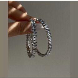 Baget taşlı silver küpe 