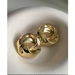 Yuvarlak gold küpe