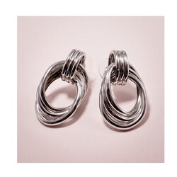 Çelik silver vintage halka küpe