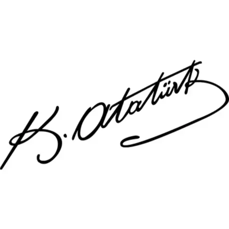 K. Atatürk İmza - Motor/Araba Etiketi