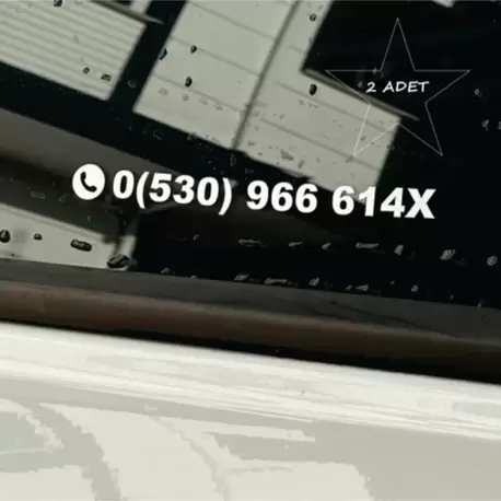Araba Telefon Numarası Numaratör Kişiye Özel Yapışkanlı Etiket / Sticker