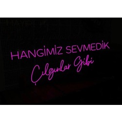 Hangimiz Sevmedik Çılgınlar Gibi Neon Tabela