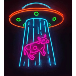 UFO İnek Neon Tabela