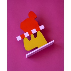 "WAFFLE - SPRINKLED" Ahşap Totem / Mini Heykel