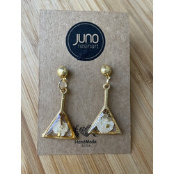 Juno Epoksi Gold Üçgen Küpe