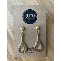 Juno Epoksi Gold Damla Küpe