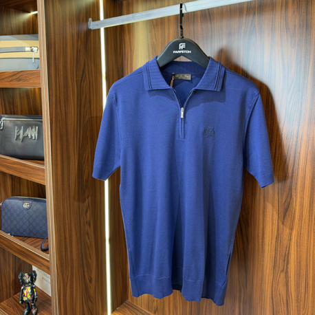 Loro Piana Yarım Fermuarlı Polo Yaka Premium Triko Tshirt T-1