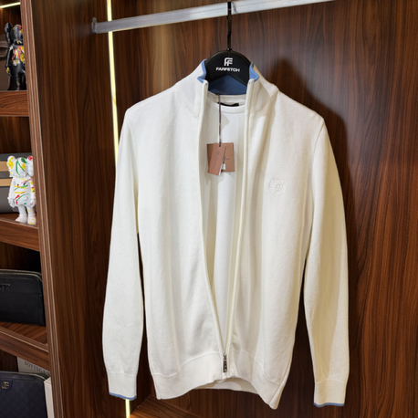 Loro Piana Premium Pamuk Tam Fermuarlı Hırka T-1