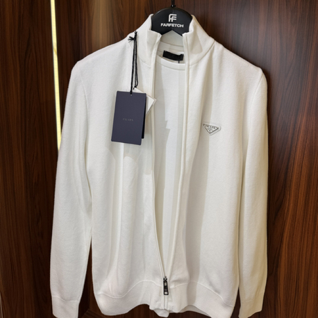Prada Premium Pamuk Tam Fermuarlı Hırka T-1