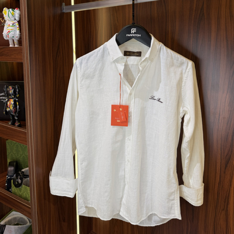 Loro Piana Premium Keten Gömlek(Beyaz) T-1