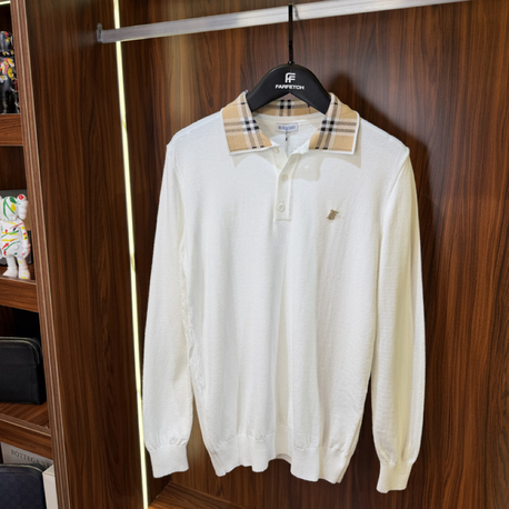 Burberry Polo Yaka  Premium Pamuk Sweatshirt T-1