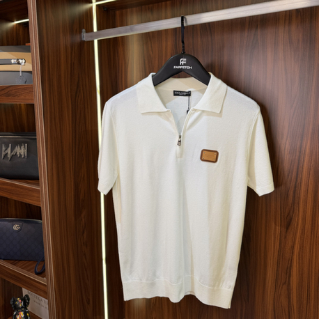 Dolce Gabbana Yarım Fermuarlı Polo Yaka Premium Triko Tshirt T-1
