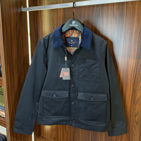 Etro Lacivert Logo Nakışlı Mont T-1