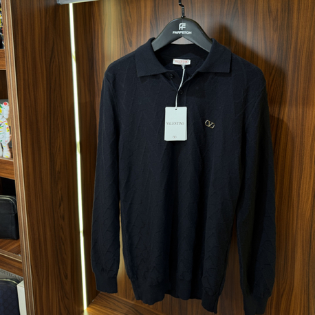 Valentino Polo Yaka  Premium Pamuk Sweatshirt T-1