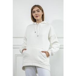 Beyaz basic boyfrıend hoodıe