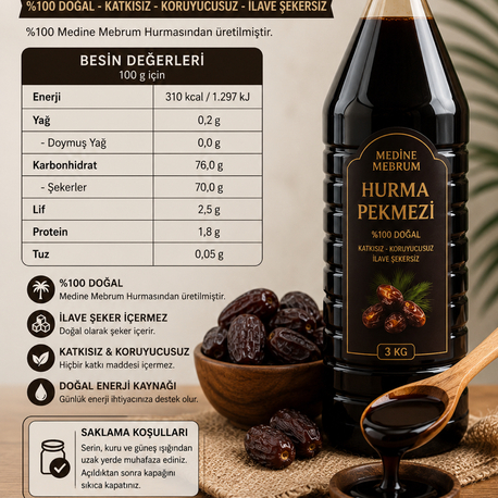 1 KG  MEDİNE HURMASI EL YAPIMI PEKMEZ 